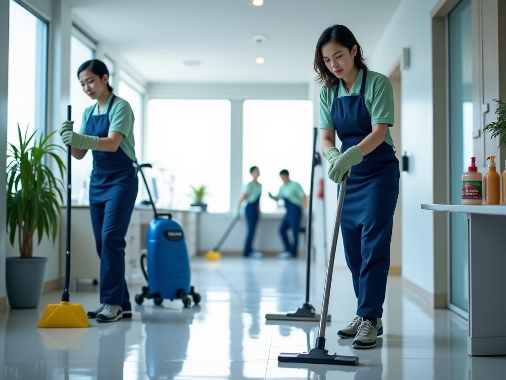 Bayan Ridge professional cleaning team sa isang corporate office sa Baguio City